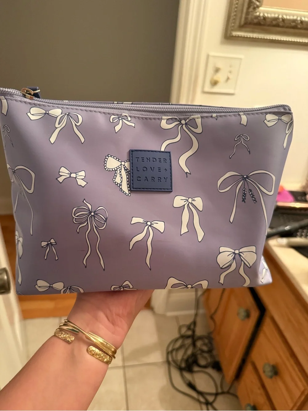 Tender Love Carry Lavender Bow Cosmetic Pouch